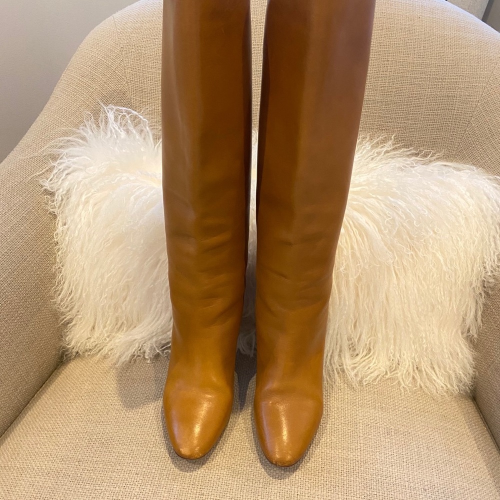 Chloe Knee High Brown Boots - Picture 3 of 10